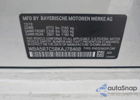 2019 BMW 330I xDrive from USA, damaged, VIN WBA5R7C58KAJ78468